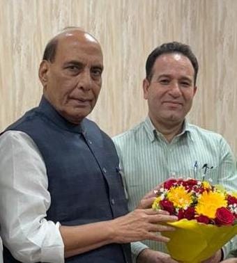 'Sunil Sharma calls upon Rajnath Singh, discusses developmental, security issues'